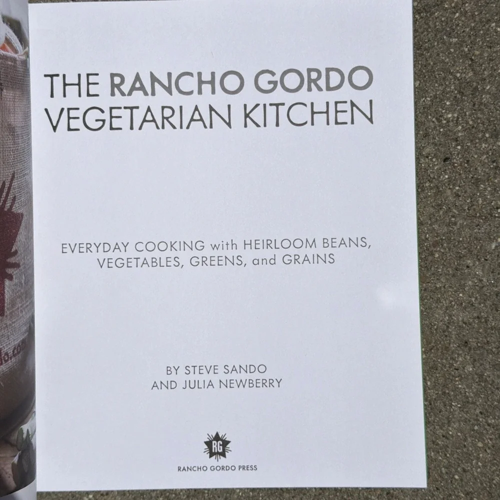 The Rancho Gordo Vegetarian Kitchen Vol 1 Extra Recipe insert Sando Newberry